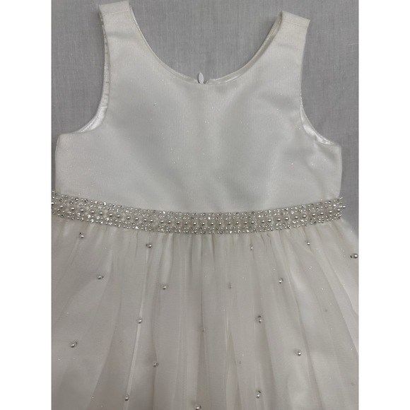 Child's formal dress Couture Princess Sz 3T White with beads/rinestones - Picture 5 of 16